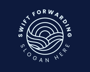 Water Surfing Wave logo design