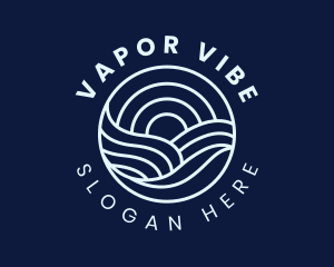 Water Surfing Wave logo design