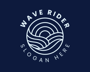 Surfing - Water Surfing Wave logo design
