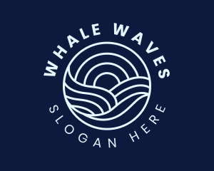 Water Surfing Wave logo design