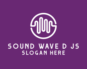 DJ Sound Wave Circle logo design