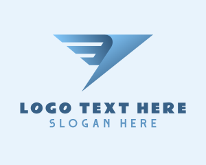 Blue - Wings Express Courier logo design