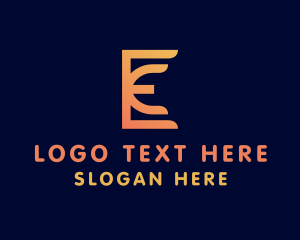Blogger - Monoline Business Letter E logo design