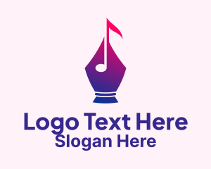Music Note Pen Logo