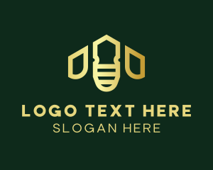 Insect - Golden Bee House logo design