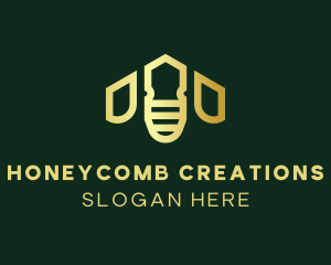 Beeswax - Golden Bee House logo design