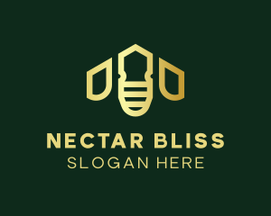 Nectar - Golden Bee House logo design