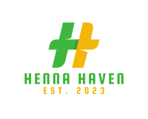 Green Yellow Letter H logo design