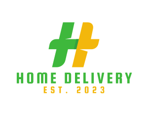 Green Yellow Letter H logo design