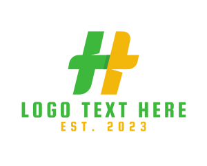Alphabet - Green Yellow Letter H logo design