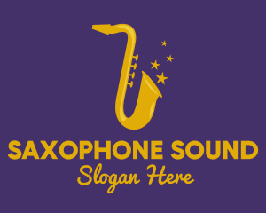 Saxophone - Jazz Saxophone Music logo design