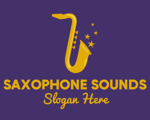 Saxophone - Jazz Saxophone Music logo design