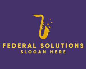 Jazz Saxophone Music logo design