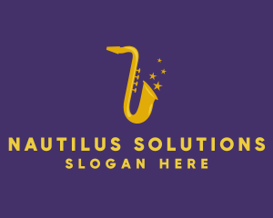 Jazz Saxophone Music logo design