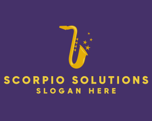 Jazz Saxophone Music logo design