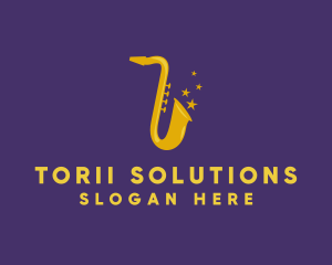 Jazz Saxophone Music logo design