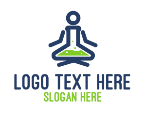 Therapy - Laboratory Flask Yoga logo design