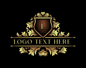 Heraldry - Elegant Crest Leaf logo design