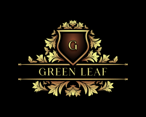 Elegant Crest Leaf logo design