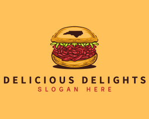 Pork BBQ Burger logo design