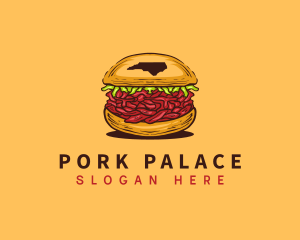 Pork BBQ Burger logo design