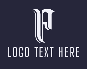 Tattoo Studio - Biker Calligraphy Letter P logo design