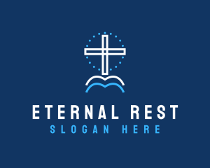 Cemetery - Religious Crucifix Shrine logo design