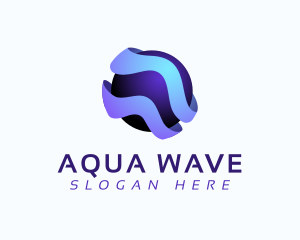 Gradient Global Waves logo design