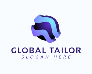 Gradient Global Waves logo design