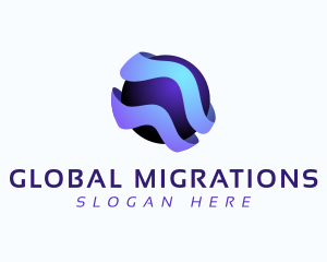 Gradient Global Waves logo design