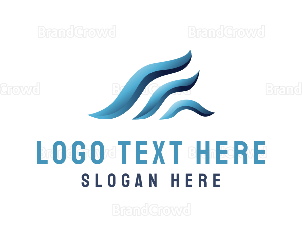 3d Business Wave Logo