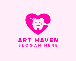 Dental Tooth Heart  logo design