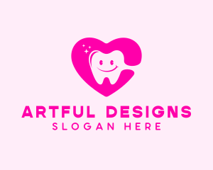 Dental Tooth Heart  logo design