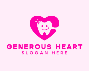 Dental Tooth Heart  logo design