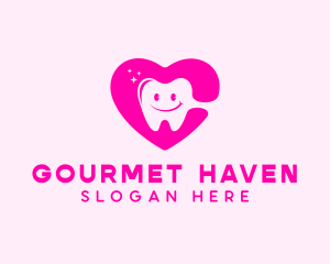 Dental Tooth Heart  logo design