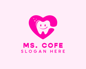 Dental Tooth Heart  logo design