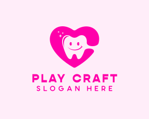 Dental Tooth Heart  logo design