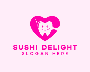 Dental Tooth Heart  logo design