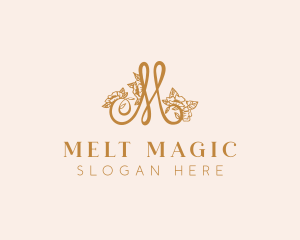 Floral Letter M logo design