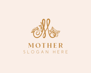 Floral Letter M logo design