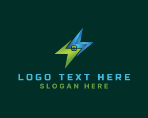 Lineman - Eco Energy Electricity logo design