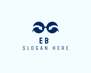 Blue Arrow Eyeglasses Logo