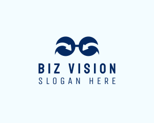 Blue Arrow Eyeglasses logo design