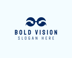 Blue Arrow Eyeglasses logo design