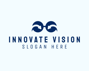 Blue Arrow Eyeglasses logo design