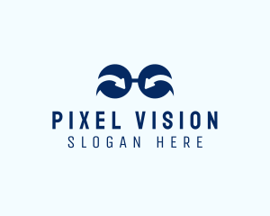 Blue Arrow Eyeglasses logo design