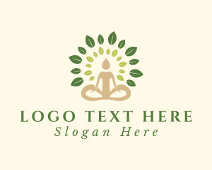 Vegan - Human Tree Yoga logo design