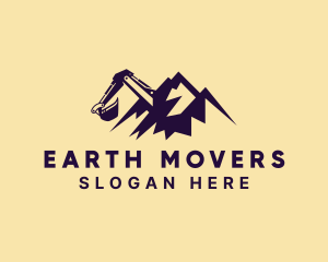 Excavation - Mountain Mining Excavation logo design