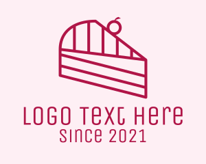 Pastry Chef - Pink Cake Slice logo design