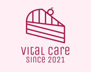 Cake Shop - Pink Cake Slice logo design